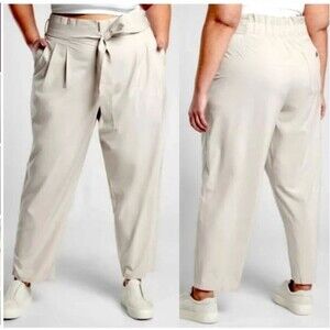 NWT Athleta Skyline Pant II Women’s Size 24 Lightweight Pleated Tie Belt Pockets
